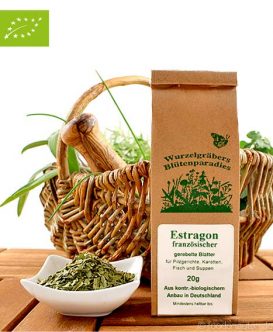 Bio Estragon (französischer), gerebelte Blätter, Wurdies, Küchenkräuter, 20g Bio Estragon (französischer), gerebelte Blätter, Wurdies, Küchenkräuter, 20g