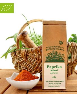 Bio Gewürz Paprika, scharf, gemahlen, 40g Bio Gewürz Paprika, scharf, gemahlen, 40g