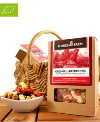 Premium Bio Goji-Maulbeeren-Mix, Flores Farm, 100g Premium Bio Goji-Maulbeeren-Mix, Flores Farm, 100g