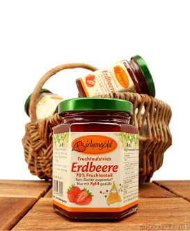 Fruchtaufstrich Erdbeere mit Xylit gesüßt (Birkengold) Fruchtaufstrich Erdbeere mit Xylit gesüßt (Birkengold)