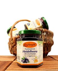 Fruchtaufstrich Heidelbeere mit Xylit gesüßt (Birkengold) Fruchtaufstrich Heidelbeere mit Xylit gesüßt (Birkengold)
