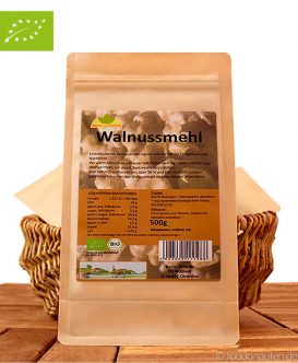 Bio Walnussmehl (Low Carb und glutenfrei), 500g, teilentölt, Mittel zum Leben Bio Walnussmehl (Low Carb und glutenfrei), 500g, teilentölt, Mittel zum Leben