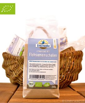 Bio Flohsamenschalen (gemahlen & glutenfrei), Erdschwalbe, 250g Bio Flohsamenschalen (gemahlen & glutenfrei), Erdschwalbe, 250g