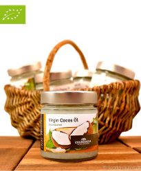 Bio Kokosöl (Kokosfett), kaltgepresst, nativ, Virgin-Cocos-Oil, Cosmoveda, 170ml Bio Kokosöl (Kokosfett), kaltgepresst, nativ, Virgin-Cocos-Oil, Cosmoveda, 170ml