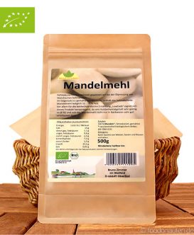 Bio Mandelmehl (Low Carb & kohlenhydratarm), 500g, teilentölt, Mittel zum Leben Bio Mandelmehl (Low Carb & kohlenhydratarm), 500g, teilentölt, Mittel zum Leben