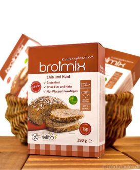 Low Carb Brotbackmischung Chia-Hanf-Brotmix, glutenfrei, sojafrei, Elito Health Science, 250g Low Carb Brotbackmischung Chia-Hanf-Brotmix, glutenfrei, sojafrei, Elito Health Science, 250g