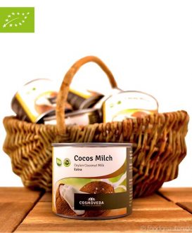 Premium Bio Kokosmilch, (Praktische Portionsgröße), Cosmoveda, 200ml Premium Bio Kokosmilch, (Praktische Portionsgröße), Cosmoveda, 200ml