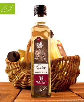 Bio Weißweinessig, aus traditioneller Herstellung, Ölmühle Solling, 250ml Bio Weißweinessig, aus traditioneller Herstellung, Ölmühle Solling, 250ml