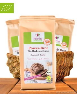 Martha Powerfood - Bio-Power-Brot (Backmischung), Low Carb, Glutenfrei, Vegan, Sojafrei, 300g Martha Powerfood - Bio-Power-Brot (Backmischung), Low Carb, Glutenfrei, Vegan, Sojafrei, 300g