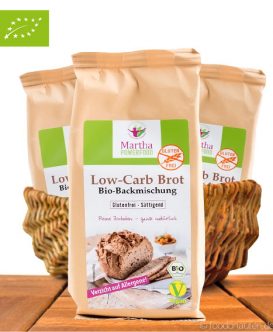 Low Carb Brot hell, Bio Brot-Backmischung, Glutenfrei & Vegan, Martha Powerfood, 300g Low Carb Brot hell, Bio Brot-Backmischung, Glutenfrei & Vegan, Martha Powerfood, 300g