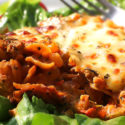 Paprika-Hackauflauf mit Kichererbsennudeln
