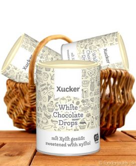 Xucker - Weiße Schokodrops ohne Zuckerzusatz mit Xylit gesüßt, 200g Xucker - Weiße Schokodrops ohne Zuckerzusatz mit Xylit gesüßt, 200g
