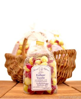Zuckerfreie Bonbons Erdbeer-Vanille, Kramer's Spezialitäten, 120g Zuckerfreie Bonbons Erdbeer-Vanille, Kramer's Spezialitäten, 120g
