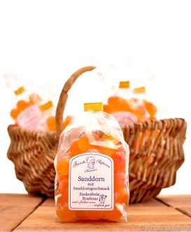 Zuckerfreie Bonbons mit Sanddorn, Kramer's Süßwaren, 120g Zuckerfreie Bonbons mit Sanddorn, Kramer's Süßwaren, 120g
