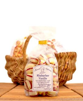 Zuckerfreie Bonbons Rhabarber-Vanille, Kramer's Spezialitäten, 120g Zuckerfreie Bonbons Rhabarber-Vanille, Kramer's Spezialitäten, 120g