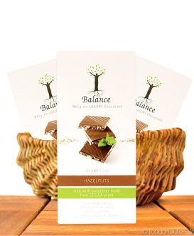 Balance Stevia Schokolade (Haselnuss), mit Stevia gesüßt, 85g Balance Stevia Schokolade (Haselnuss), mit Stevia gesüßt, 85g