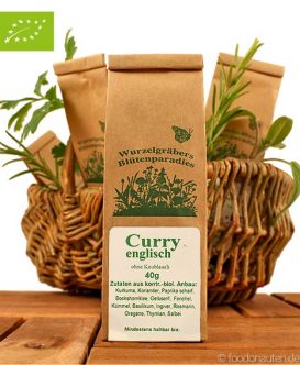 Bio Gewürzmischung, Curry Englisch, Wurdies Bio Gewürzmischung, Curry Englisch, Wurdies