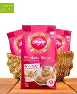 Bio Grünkern Burger, Würzig-Rauchig, Vegan, 165g, Davert Bio Grünkern Burger, Würzig-Rauchig, Vegan, 165g, Davert