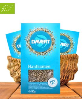 Bio Hanfsamen, Ungeschält, Aus Europa, 150g, Davert Bio Hanfsamen, Ungeschält, Aus Europa, 150g, Davert