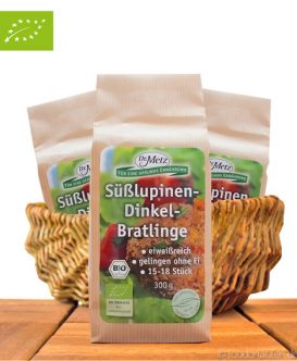 Bio Süßlupinen-Dinkel-Bratlinge, Eiweißreich, 300g, Dr. Mertz Bio Süßlupinen-Dinkel-Bratlinge, Eiweißreich, 300g, Dr. Mertz