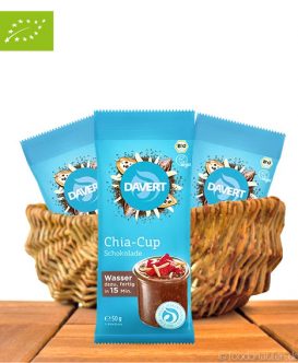 Chia-Cup Schokolade, Low Carb Frühstück, Bio-Qualität, 50g, Davert Chia-Cup Schokolade, Low Carb Frühstück, Bio-Qualität, 50g, Davert