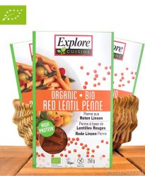 Explore Cuisine, Bio Rigatoni (Penne aus roten Linsen), 250g Explore Cuisine, Bio Rigatoni (Penne aus roten Linsen), 250g