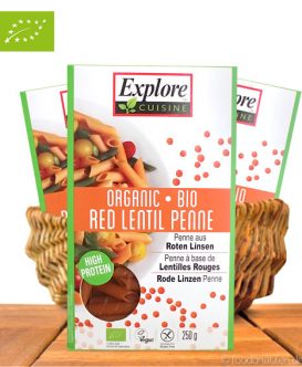 Explore Cuisine, Bio Rigatoni (Penne aus roten Linsen), 250g Explore Cuisine, Bio Rigatoni (Penne aus roten Linsen), 250g