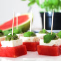 Low Carb Melonen-Feta-Häppchen mit Basilikum-Pesto