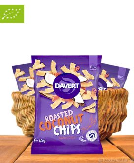 Roasted Coconut Chips, Sweet Chili, Bio-Qualität, 40g, Davert Roasted Coconut Chips, Sweet Chili, Bio-Qualität, 40g, Davert