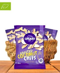 Roasted Coconut Chips, Sweet & Salty, Bio-Qualität, 40g, Davert Roasted Coconut Chips, Sweet & Salty, Bio-Qualität, 40g, Davert